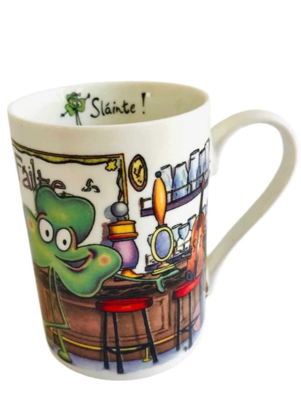 IRISH SHAMROCK TALES Mug Bone China Slainte! Coffee Tea Ireland St.Patricks Day